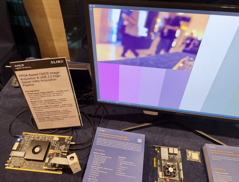 FPGAによるCMOS画像取得とUSB 3.2高速映像転送の展示デモ